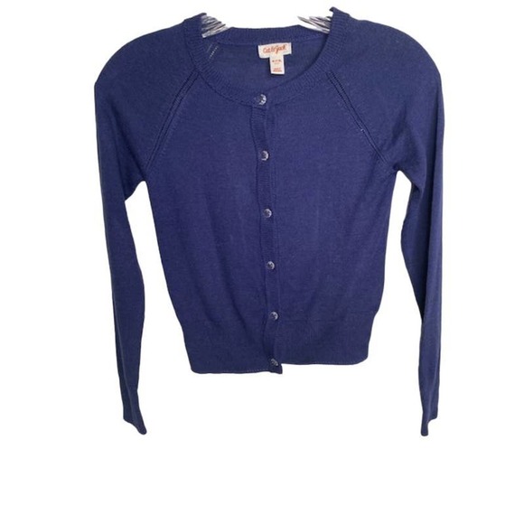 Cat & Jack Girl Navy Cardigan Sz 7/8 - Picture 1 of 4
